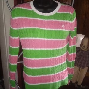 Lilly Pultizer Crewneck Sweater Cableknit XS
